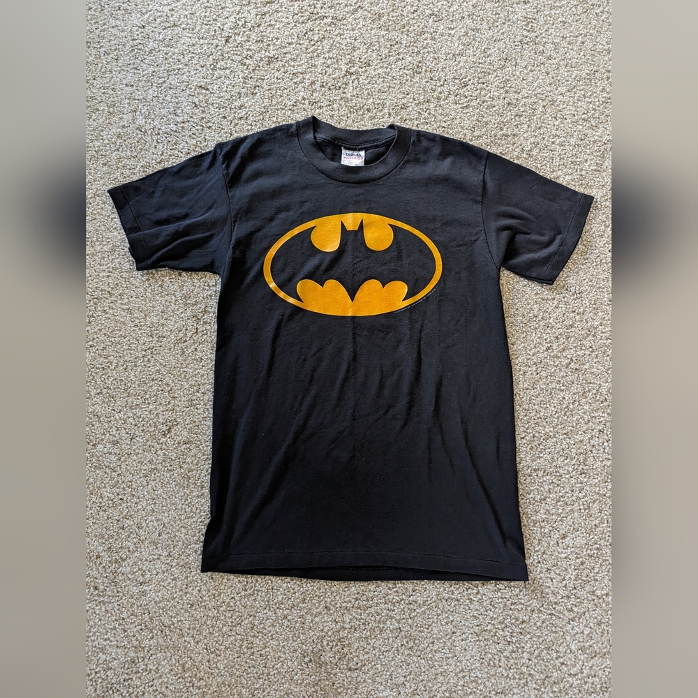 Vintage Batman Shirt Mens Large Black Short Sleeve DC Comics Single Stitch USA